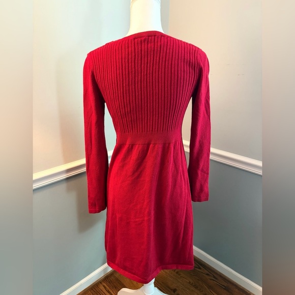 Madison Red Long Sleeve A-Line Dress- Medium - Picture 2 of 6